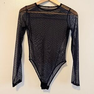 La Senza Sheer Black Long Sleeve Bodysuit